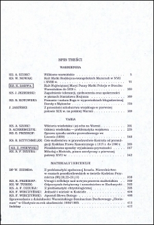 Studia Warmińskie T. 21 (1984) - spis treści