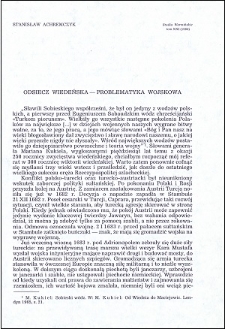 Odsiecz wiedeńska : problematyka wojskowa