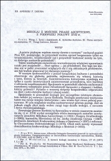 Mikołaj z Mościsk, pisarz ascetyczny z pierwszej połowy XVII w.