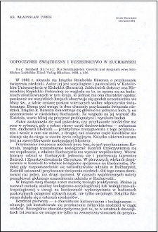 Odpoczynek świąteczny i uczestnictwo w Eucharystii : [recenzja]