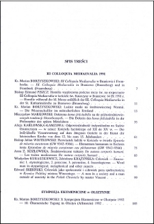 Studia Warmińskie T. 29 (1992) - spis treści