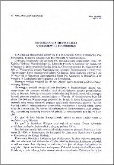 III Colloquia Mediaevalia w Braniewie i Fromborku