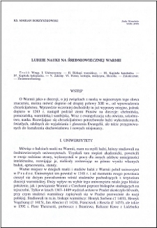 Ludzie nauki na średniowiecznej Warmii