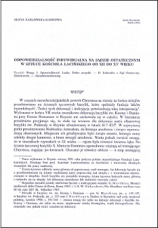 Odpowiedzialność indywidualna na Sądzie Ostatecznym w sztuce Kościoła łacińskiego od XII do XV wieku