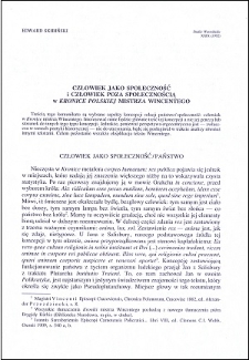 Człowiek jako społeczność i człowiek poza społecznością w "Kronice Polskiej" mistrza Wincentego