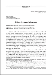 Gideon Krinovskii's sermons