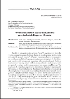 Wyzwania znaków czasu dla Kościoła grecko-katolickiego na Ukrainie