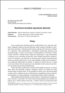 Duchowo-moralne wyzwania starości