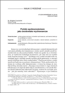 Portale społecznościowe jako środowisko wychowawcze