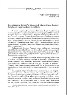 Doświadczanie "inności" w placówkach edukacyjnych : komunikat z badań przeprowadzonych na Litwie