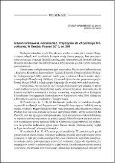 Marian Grabowski, Pomazaniec : przyczynek do chrystologii filozoficznej : [recenzja]