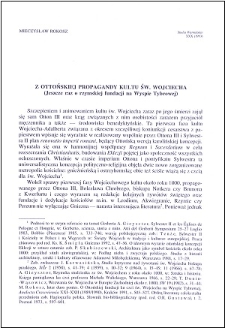 Z ottońskiej propagandy kultu św. Wojciecha : (jeszcze raz o rzymskiej fundacji na Wyspie Tybrowej)