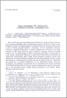 Misja pomorska św. Wojciecha w świetle żywotu "Tempore Illo"