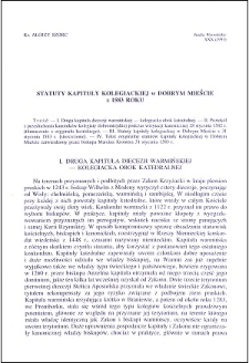 Statuty kapituły kolegiackiej w Dobrym Mieście z 1583 roku