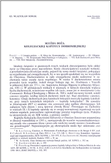 Służba Boża kolegiackiej kapituły dobromiejskiej