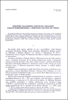Niektóre zagadnienia kościelne i religijne parafii dobromiejskiej w pierwszej połowie XIX wieku