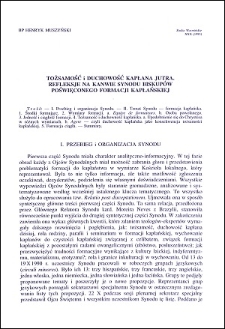 Tożsamość i duchowość kapłana jutra : refleksje na kanwie Synodu Biskupów poświęconego formacji kapłańskiej