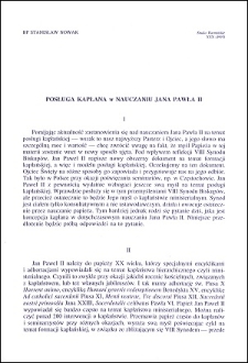 Posługa kapłana w nauczaniu Jana Pawła II