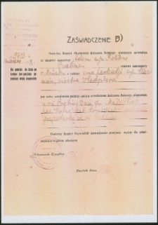 Zaświadczenie o narodowości polskiej 1918