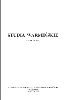 Studia Warmińskie T. 33 (1996) - cały numer