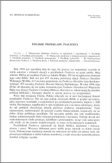 Polskie przekłady "Psałterza"