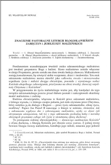 Znaczenie pastoralne liturgii błogosławieństw zaręczyn i jubileuszy małżeńskich