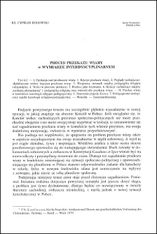 Proces przekazu wiary w wymiarze interdyscyplinarnym