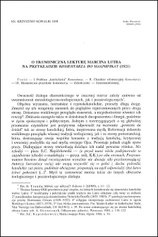 O ekumeniczną lekturę Marcina Lutra na przykładzie "Komentarza do Magnifikat" (1521)