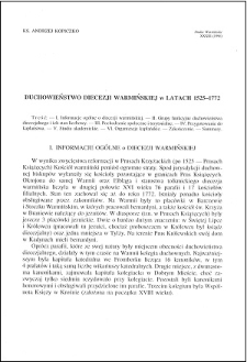 Duchowieństwo diecezji warmińskiej w latach 1525-1772