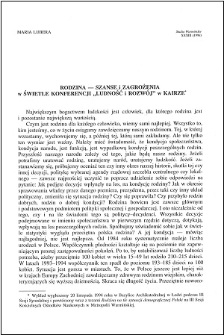 Rodzina - szanse i zagrożenia w świetle konferencji "Ludność i rozwój" w Kairze