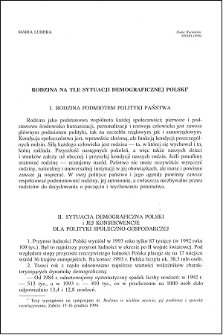 Rodzina na tle sytuacji demograficznej Polski