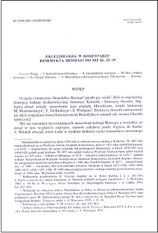 Eklezjologia w "Komentarzu" Benedykta Hessego do Mt 16,13-19