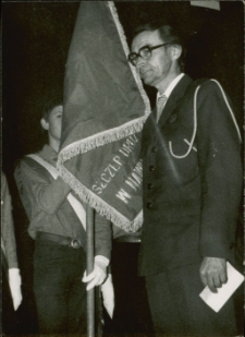 Harcmistrz Edward Góźdź na VIII Zjeździe ZHP w Mrągowie 1985