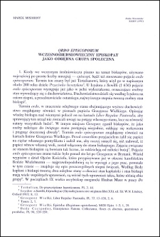 "Ordo episcoporum" : wczesnośredniowieczny episkopat jako odrębna grupa społeczna