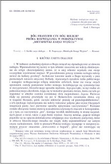 Bóg filozofii czy Bóg religii? : Próba rozwiązania w perspektywie "Metafizyki Księgi Wyjścia"