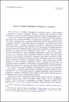 Postać i myśl Świętego Tomasza z Akwinu