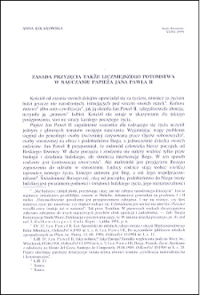 Zasada przyjęcia także liczniejszego potomstwa w nauczaniu papieża Jana Pawła II