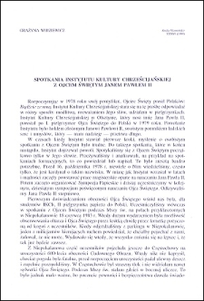 Spotkania Instytutu Kultury Chrześcijańskiej z Ojcem Świętym Janem Pawłem II