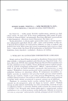 Ksiądz Karol Wojtyla - mój profesor na KUL : (wspomnienia z okazji 20-lecia pontyfikatu)