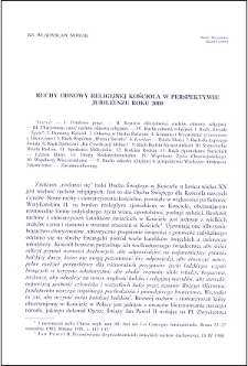 Ruch odnowy religijnej Kościoła w perspektywie jubileuszu roku 2000
