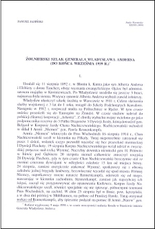 Żołnierski szlak generała Władysława Andersa : (do końca września 1939 r.)