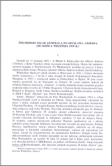 Żołnierski szlak generała Władysława Andersa : (do końca września 1939 r.)