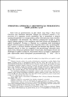 Struktura literacka i argumentacja teologiczna Listu Jakuba 1,2-27