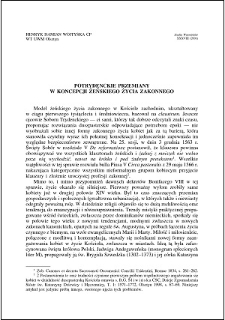 Potrydenckie przemiany w koncepcji żeńskiego życia zakonnego