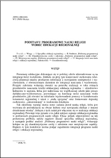 Podstawy programowe nauki religii wobec edukacji regionalnej