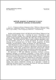 Kościół domowy w rodzinie w ujęciu Katechizmu Kościoła Katolickiego