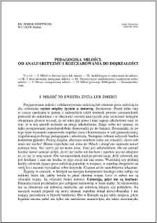 Pedagogika miłości : od analfabetyzmu i rozczarowania do dojrzałości