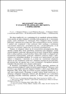 Religijność Polaków w czasach Władysława Reymonta i współcześnie