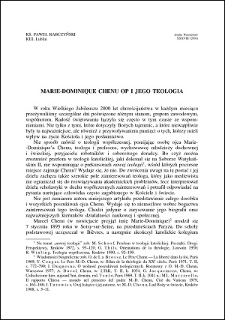 Marie-Dominique Chenu OP i jego teologia