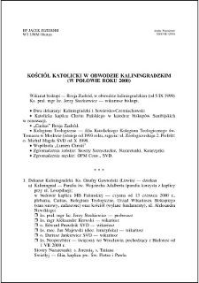 Kościół katolicki w Obwodzie Kaliningradzkim : (w połowie roku 2000)
